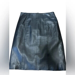 Women’s Vintage Leno Black leather A-line skirt Size Medium